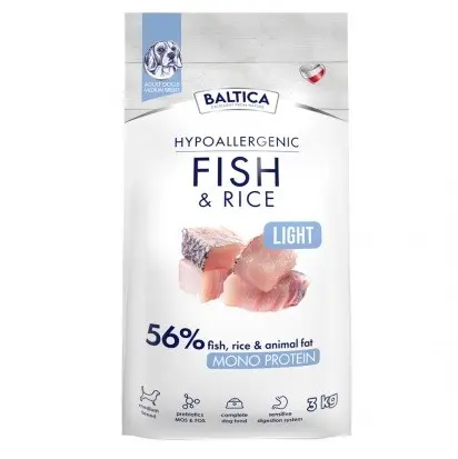 BALTICA Nutraceutic Hypoallergenic Light M Fish With Rice - Dry Dog Food - 3kg