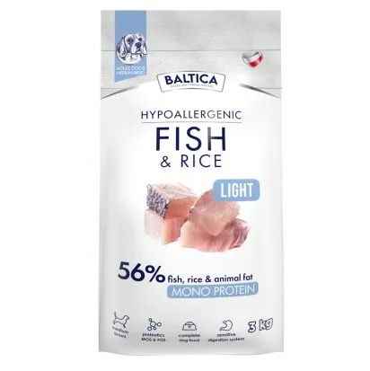 BALTICA Nutraceutic Hypoallergenic Light M Fish With Rice - Dry Dog Food - 3kg