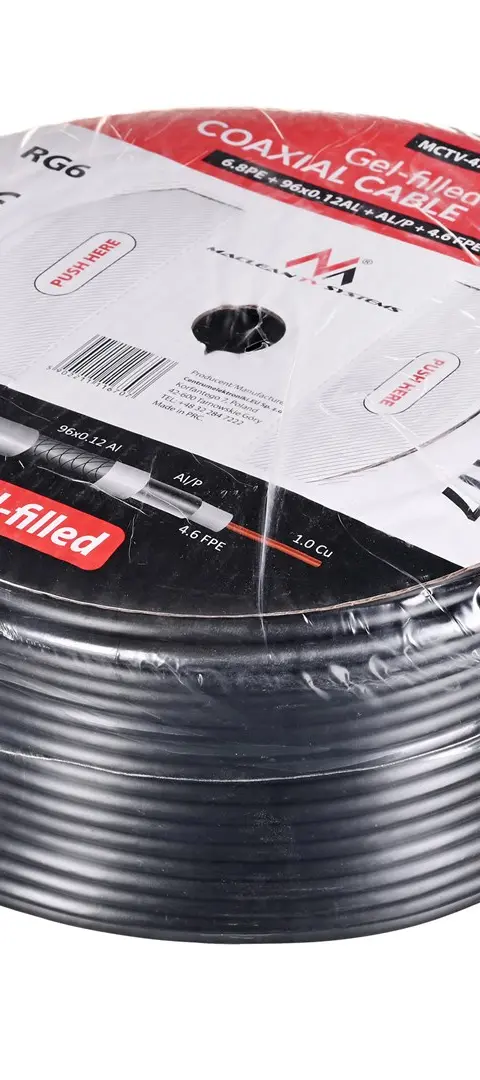 Maclean MCTV-477 coaxial cable 100 m Black