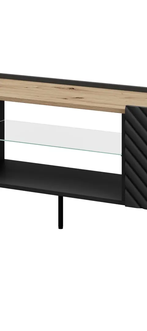 EF ONDA RTV Cabinet 180x40x39-58 Black (Standing Or Wall Mounted)