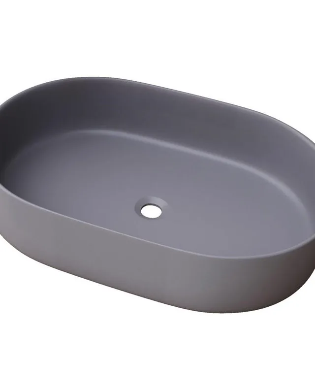 WASHBASIN TRAPANI 600X380X125 MATT GREY