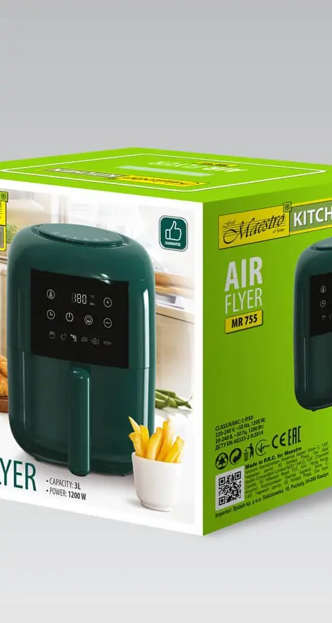Feel-Maestro MR-755 Fryer 3 L 1200 W Hot Air Fryer Green
