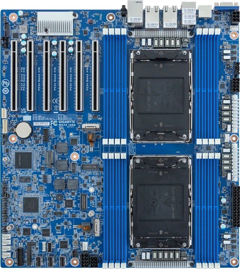 Motherboard - Gigabyte MS74-HB0 2x LGA4710 Intel Xeon 6 Intel Xeon Serii 6500/6700 Intel SoC