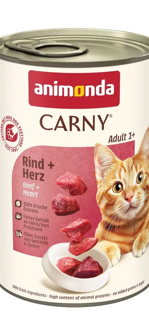 ANIMONDA Carny Adult Beef And Hearts - Wet Cat Food - 400g