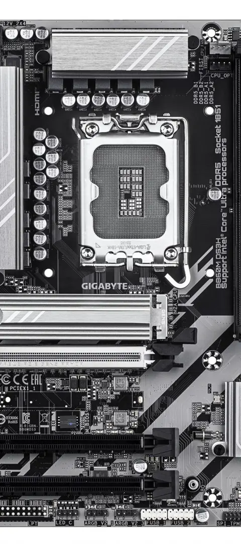 GIGABYTE B860M DS3H Motherboard - Intel Core Ultra Series CPUs, 5+1+2+1 Phases VRM, up to 9066MHz DDR5, 1xPCIe 5.0 + 1xPCIe 4.0 M.2, 2.5GbE LAN, USB 3.2 Gen 2