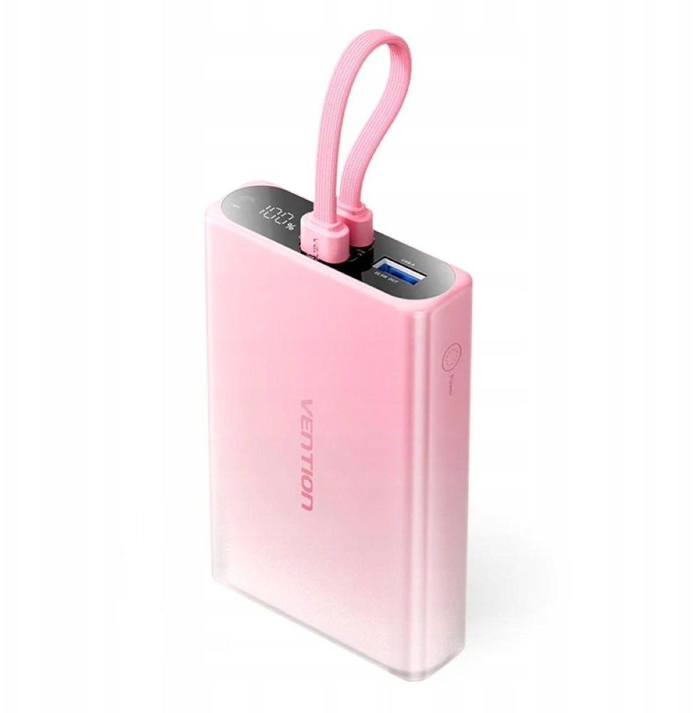 Vention 10000mAh Power Bank (USB-C + Lightning + USB-A) 22.5W LED Display Type