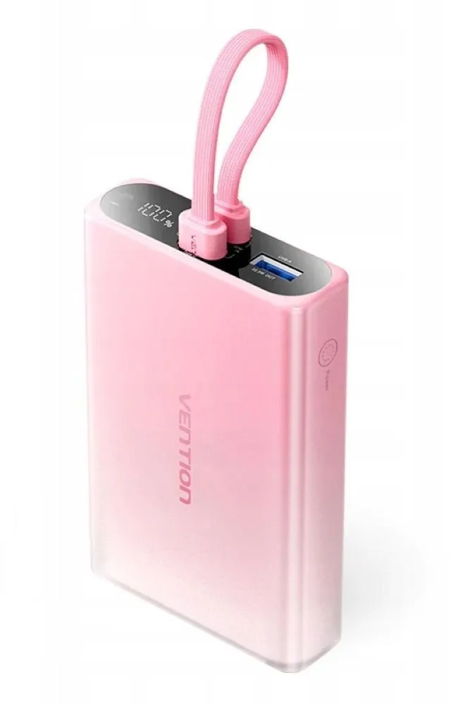 Vention 10000mAh Power Bank (USB-C + Lightning + USB-A) 22.5W LED Display Type
