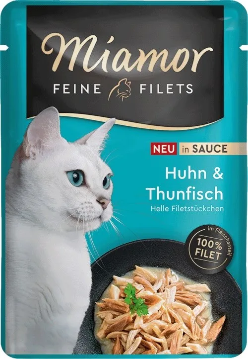 MIAMOR Fine Filets Chicken With Tuna In Sauce - Wet Cat Food - 100g