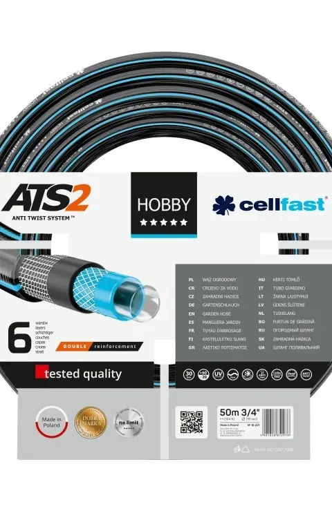 CELLFAST GARDEN HOSE HOBBY ATS2 SIZE: 3/4 LENGTH: 50 M