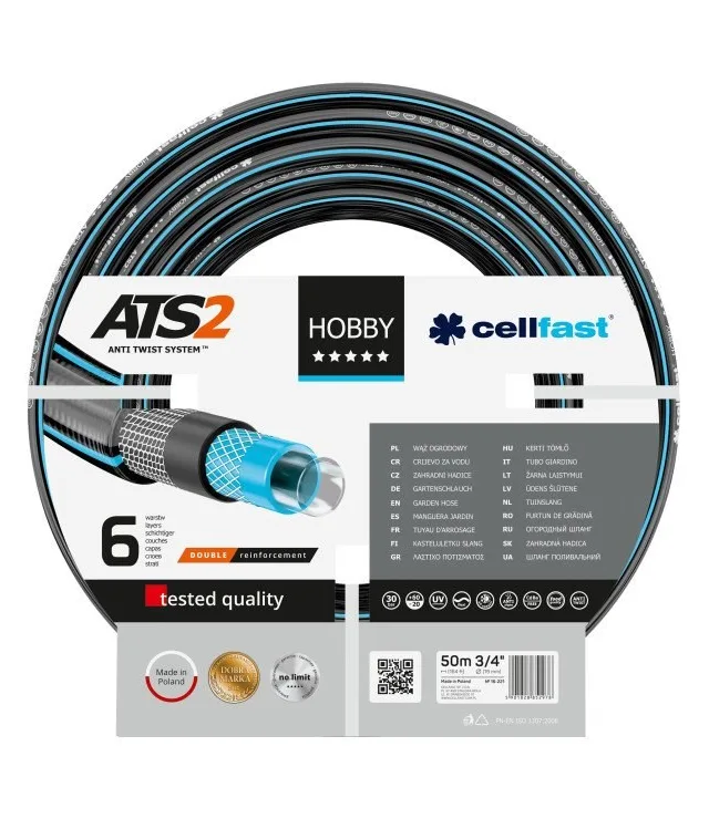 CELLFAST GARDEN HOSE HOBBY ATS2 SIZE: 3/4 LENGTH: 50 M