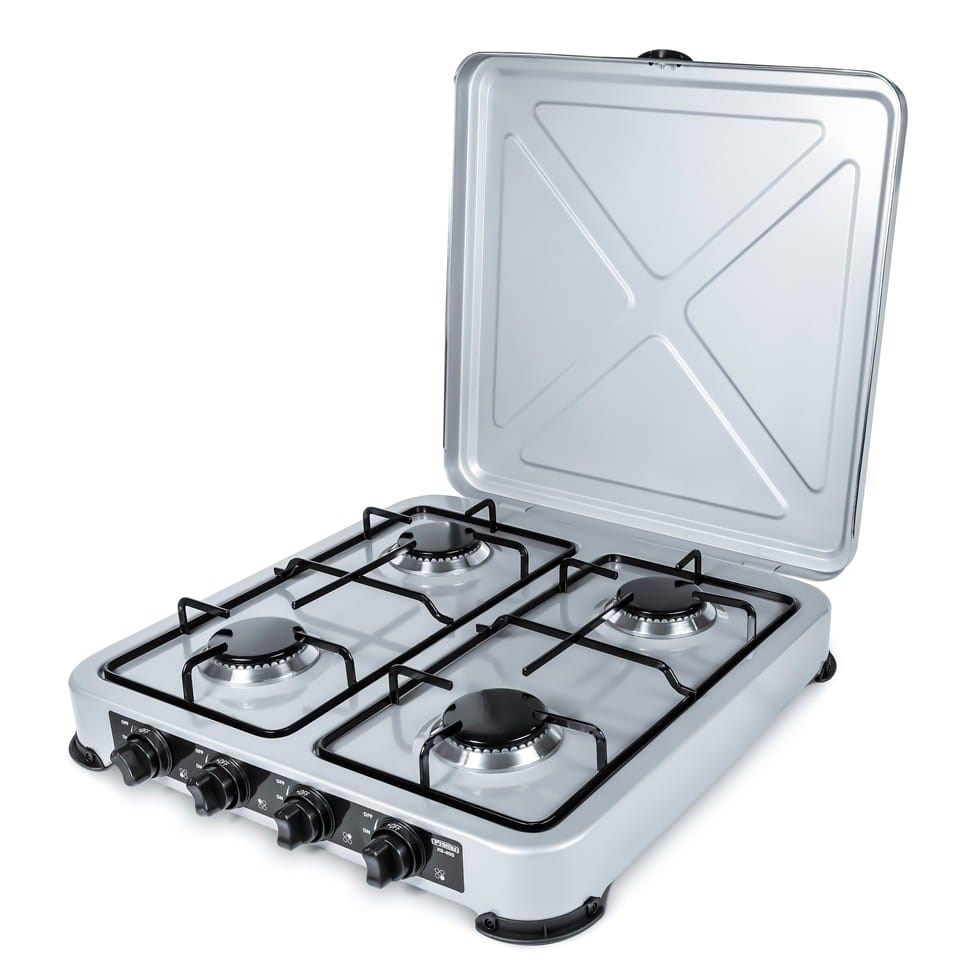 PROMIS KG400 Four-Burner Gas Stove Silver