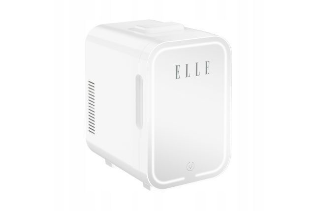 ELLE 8L Mini Fridge With LED Make-Up Mirror White