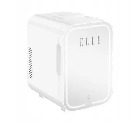 ELLE 8L Mini Fridge With LED Make-Up Mirror White