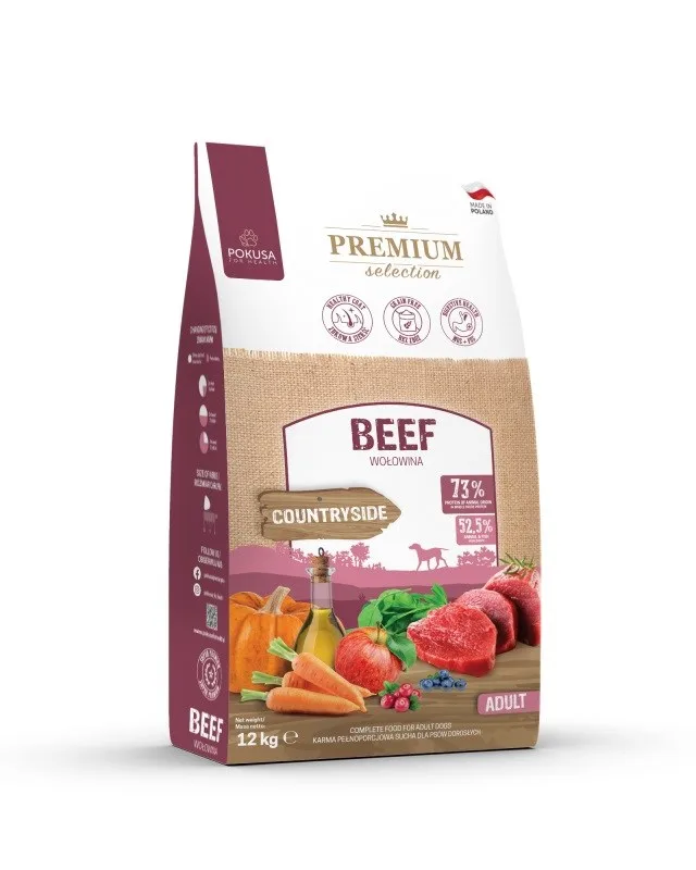 POKUSA Premium Selection Beef Adult - Dry Dog Food - 12kg