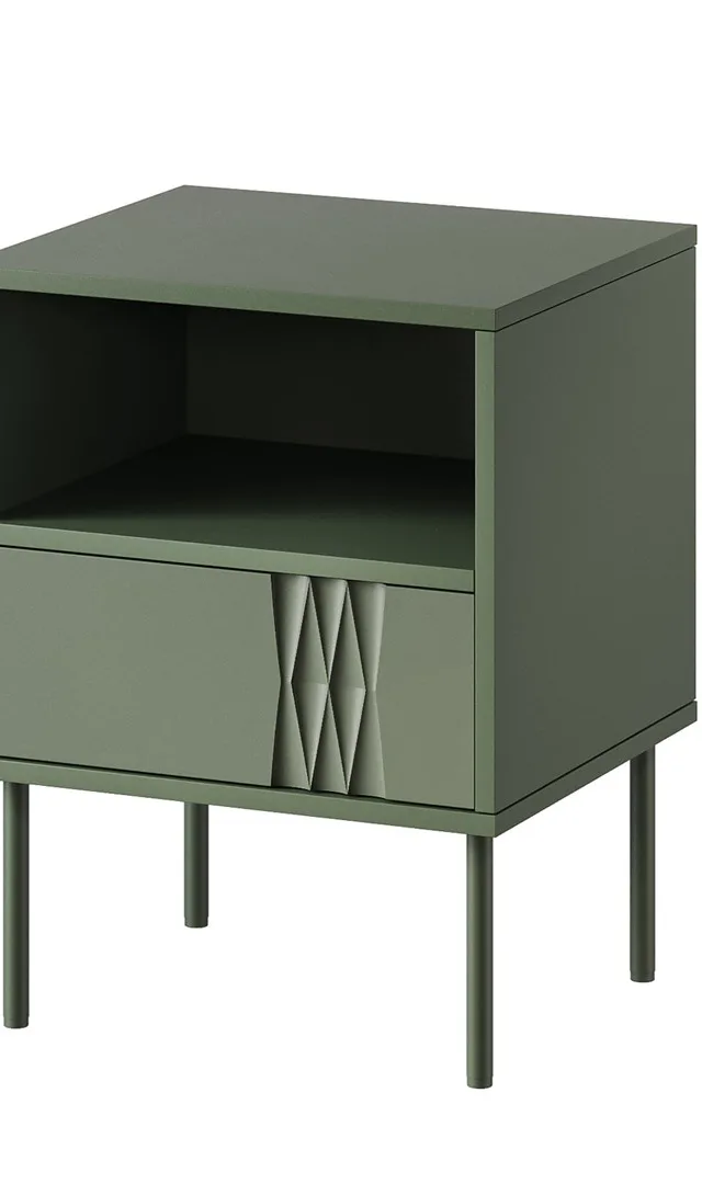 Cama Bedside Table 2 Pcs. TRESSE 44x40x53 Matte Green