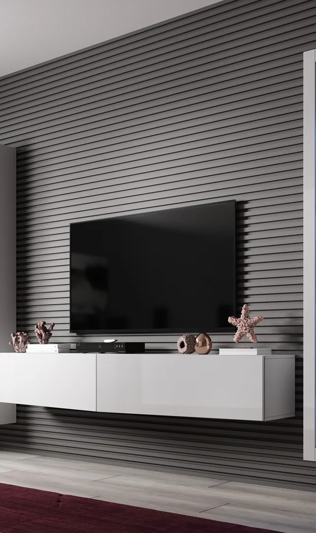 Cama Living Room Cabinet Set VIGO SLANT 6 White/White Gloss