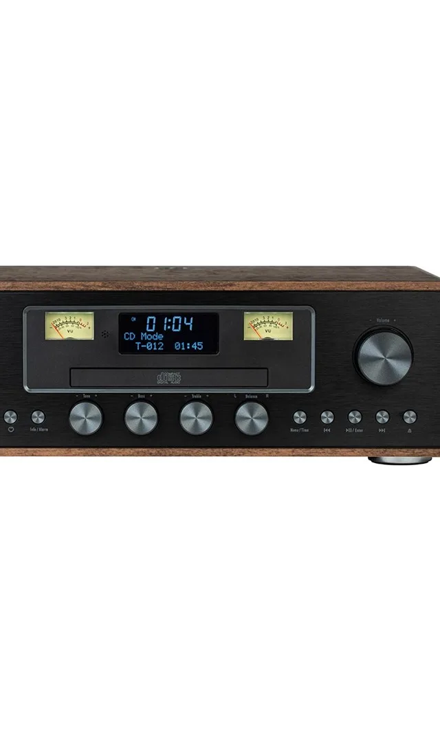 AKAI AM-100 RHAPSODY Stereo System 30W RMS Bluetooth 5.0 DAB /FM CD/USB AUX Brown Black