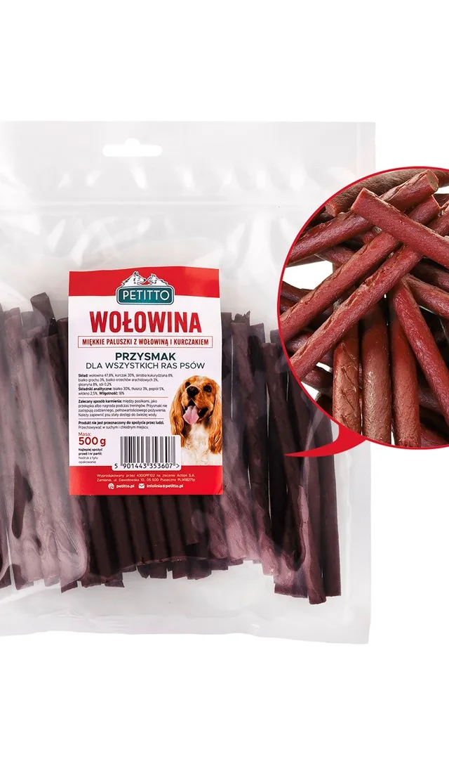 PETITTO Soft Beef Sticks - Dog Treat - 500g