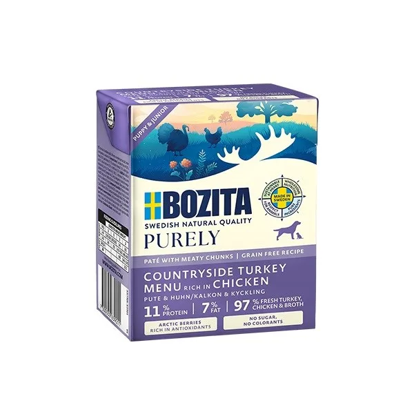 BOZITA Purely Paté Duoprotein Junior Chicken And Turkey - Wet Dog Food - 370g