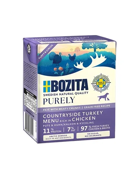 BOZITA Purely Paté Duoprotein Junior Chicken And Turkey - Wet Dog Food - 370g