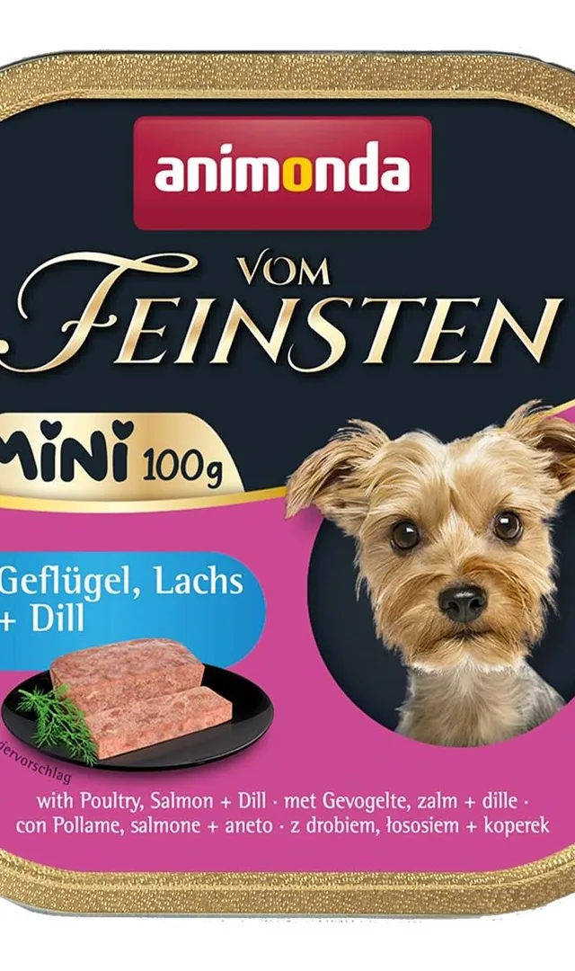 ANIMONDA Vom Feinsten Adult Mini Poultry Salmon And Dill - Wet Dog Food - 100g