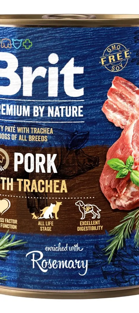 BRIT Premium By Nature Pork With Trachea - Wet Dog Food - 800g
