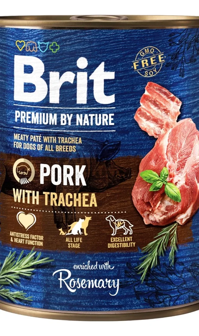 BRIT Premium By Nature Pork With Trachea - Wet Dog Food - 800g