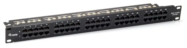 Equip 50-Port Cat.3 RJ45 ISDN Patch Panel, Black