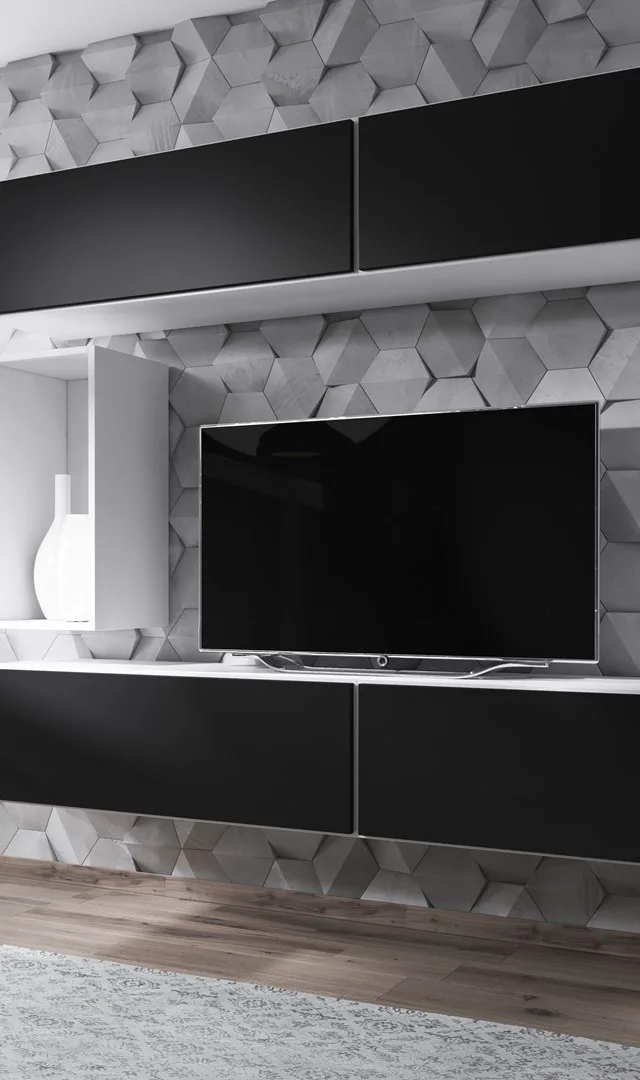 Cama Living Room Furniture Set ROCO 1 (4xRO1 2xRO4) White/White/Black