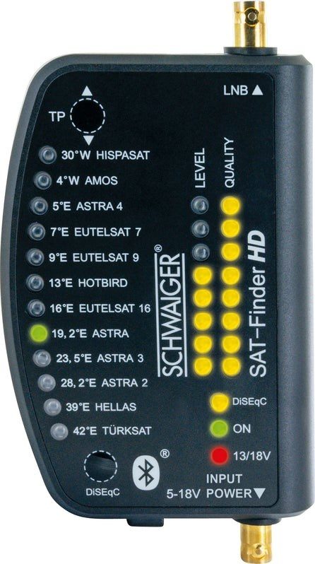 Schwaiger Digitaler Sat-Finder HD Bluetooth eigene APP