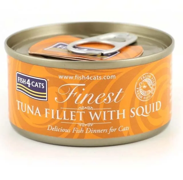 FISH4CATS Tuna Fillet With Squid - Wet Cat Food - 70g