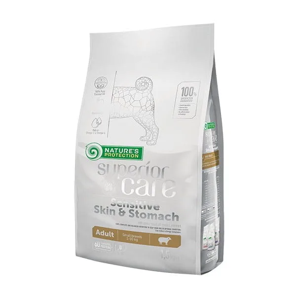 NATURE'S PROTECTION Superior Care Skin Stomach Adult Small Lamb - Dry Dog Food - 1.5 Kg