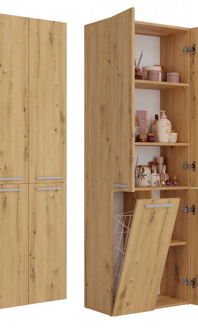 Topeshop NEL 1K DD ART KPL bathroom storage cabinet Oak