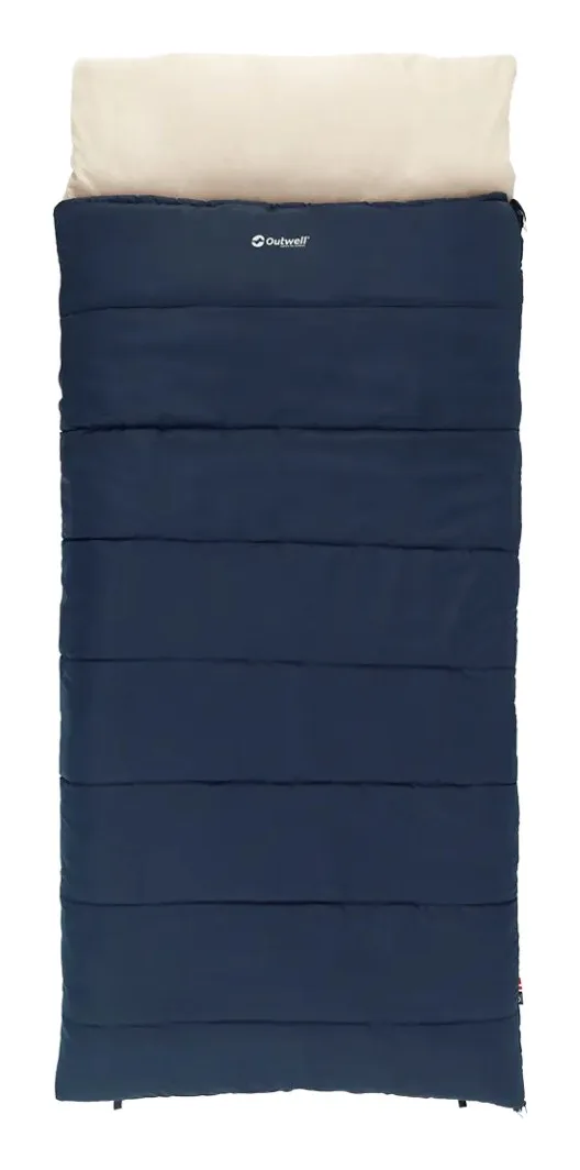 Outwell Contour Lux XL Adult Rectangular Sleeping Bag Polyester Blue