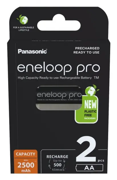 Panasonic 2500mAh, 1.2V Rechargeable battery AA