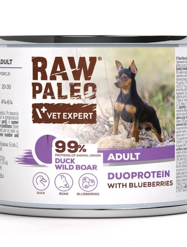 VETEXPERT Raw Paleo Duoprotein Duck Boar Adult - Wet Dog Food - 200g