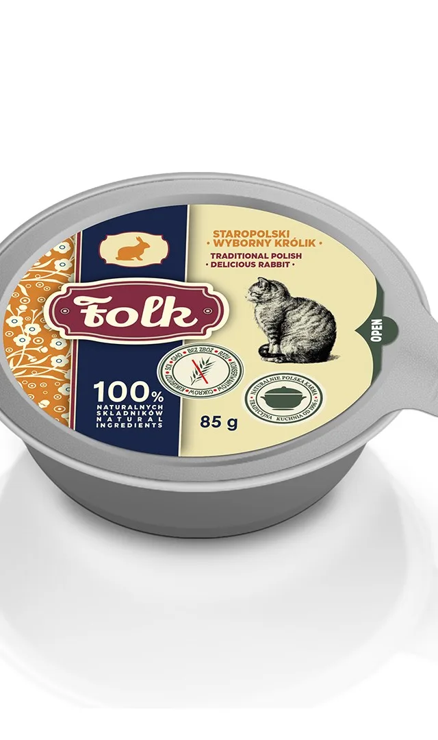 FOLK Traditional Polish Delicious Rabbit - Wet Cat Food - 85g