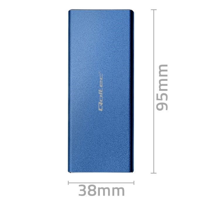 Qoltec 51832 Enclosure M.2 SSD Drive SATA NGFF USB 3.0 Super Speed 5Gb/S 2TB Blue
