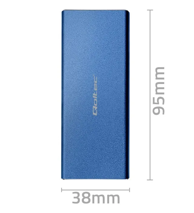 Qoltec 51832 Enclosure M.2 SSD Drive SATA NGFF USB 3.0 Super Speed 5Gb/S 2TB Blue