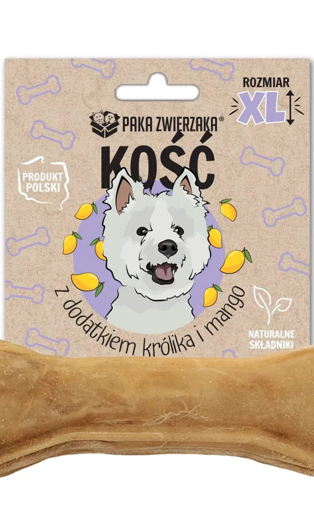 PAKA ZWIERZAKA Bone With Rabbit And Mango XL 17 Cm - Dog Treat - 115g