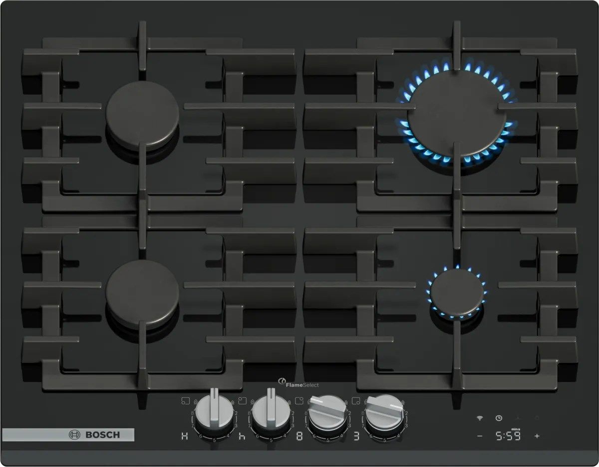Bosch PRP6A6H40 Hob Black Built-In 60 Cm Gas 4 Zone(S)