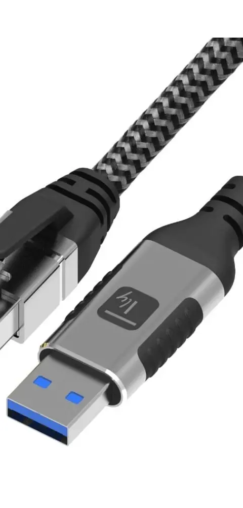 Techly ICOC U3A-RJ45-010 Networking Cable Black Silver 1 M Cat6 F/UTP (FTP)