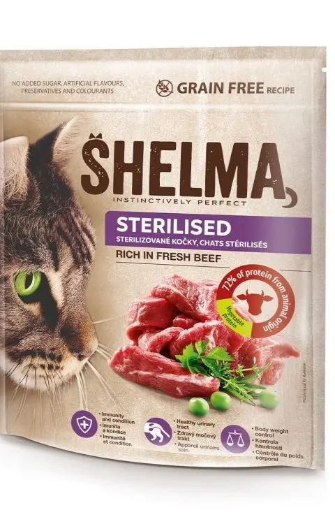 SHELMA Sterilised Beef - Dry Cat Food - 1 4kg