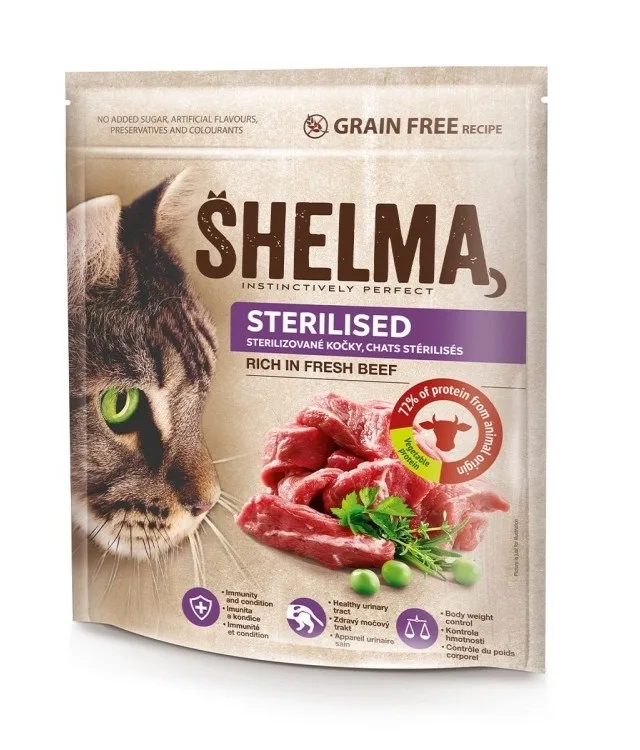 SHELMA Sterilised Beef - Dry Cat Food - 1 4kg