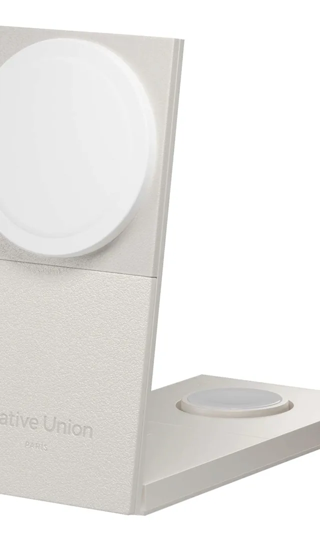 Native Union Rise 3-In-1 Qi2 Wireless Charger Intl Sandstone. Power Supply included
