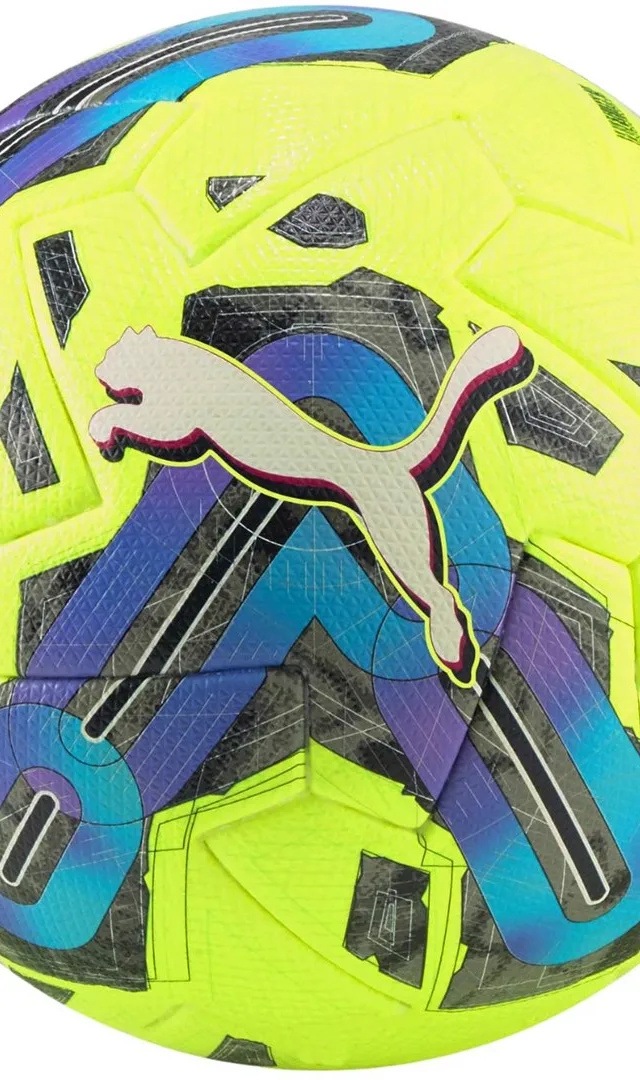 Piłka nożna Puma Orbita 1 TB FIFA Quality Pro żółto-niebiesko-czarna 83774 02 5