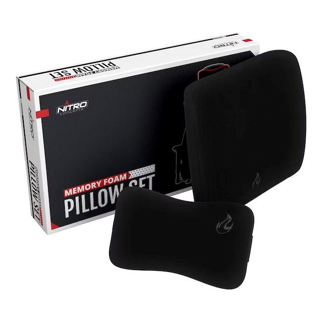 Nitro Concepts Memory Foam Pillow Set Black/Black - Foam Cushion Set