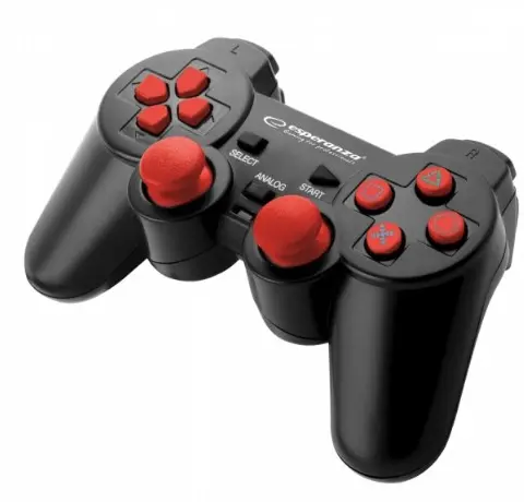 Esperanza EGG106R Gaming Controller Gamepad PC Playstation 2 Playstation 3 Analogue / Digital USB 2.0 Black Red
