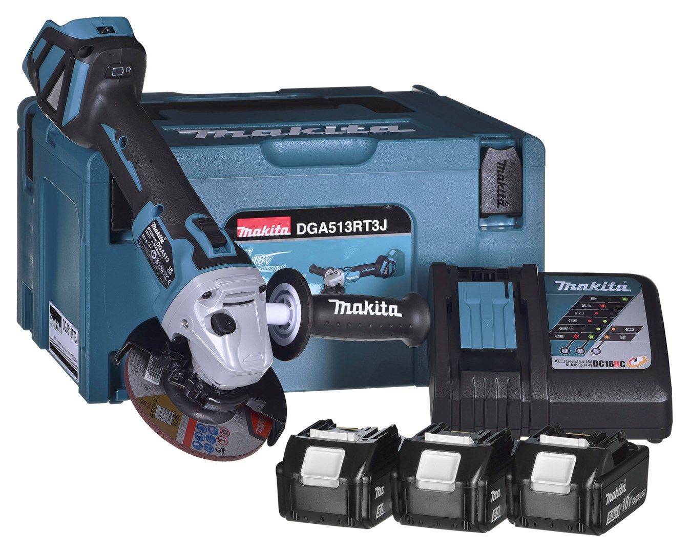 Angle Grinder 18V 3x5.0Ah Battery DGA513RT3J MAKITA