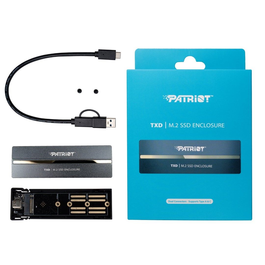 Patriot Memory TXD PCIe M.2 2280 USB 3.2 Gen2 SSD ENCLOSURE Silver